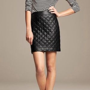 Banana Republic Quilted Faux Leather Skirt